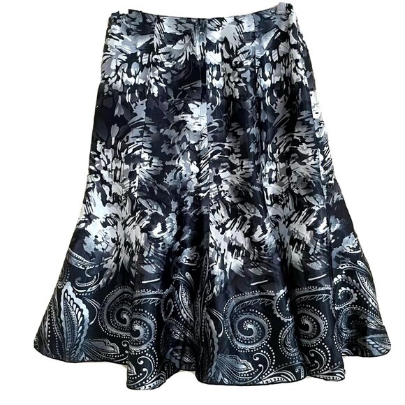 Chico's Floral Satin A-line Skirt Small NWT Whimsigoth Fairy Abstract Floral - Picture 1 of 6